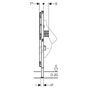 GEBERIT DUOFIX MONTAŽNI ELEMENT ZA PISOAR UNIVERZALNI H112-130CM SA SKRIVENOM ELEKTRONIKOM 111.613.00.1 - Image 3